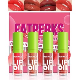 Set De 4 Aceites Labiales De Colores, Brillo Labial Hidratante Con Color Y Volumen, Aceite Labial Revitalizante Con Brillo, Aceite Labial...          