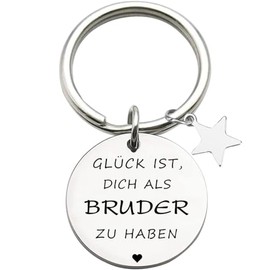 Brother Gifts Keyring for Big Brother Brothers in Law from Sister Funny for Men BFF Best Friend Birthday Gift, silver