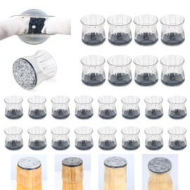 24 Pcs Chair Leg Floor Protectors, Silicone Felt Furniture Leg Pads Caps Covers for Protecting Floors (Fit 38 to 45mm),HOME MASTER HARDWARE