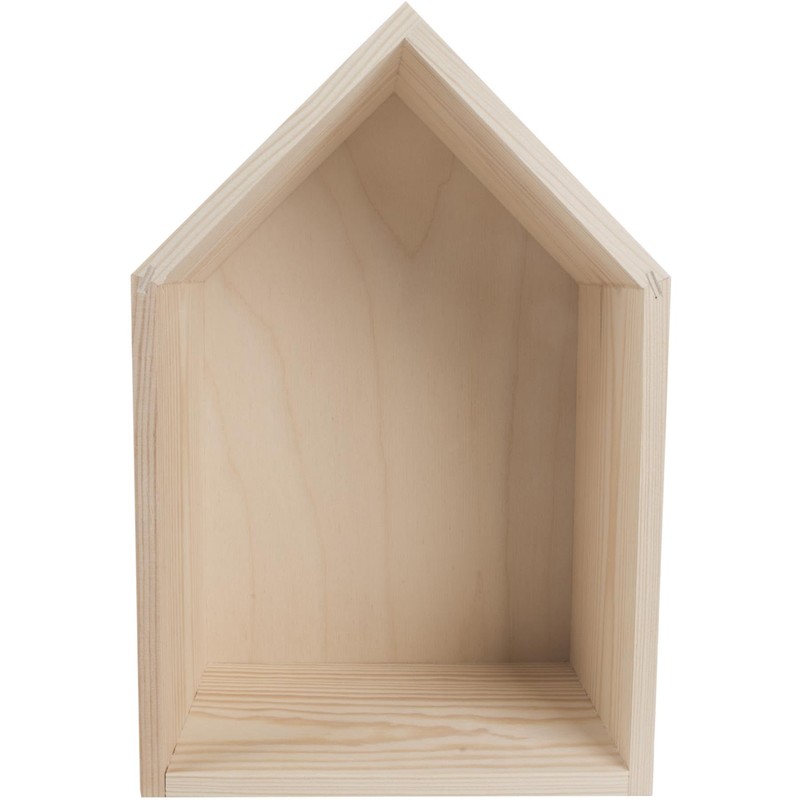 WooDeeDoo Medium Wooden House Shaped Display Shelf 20 x 13