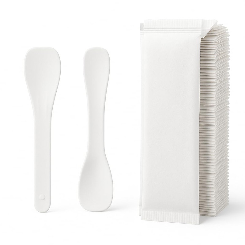 100 Disposable Sugar Fibre Ice Cream Sticks - Individually Wrapped,