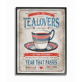 Stupell Industries Tea Lovers Vintage Comic Book, Design by Artist Ester Kay Wall Art, 11 x 1.5 x 14, Black Framed
