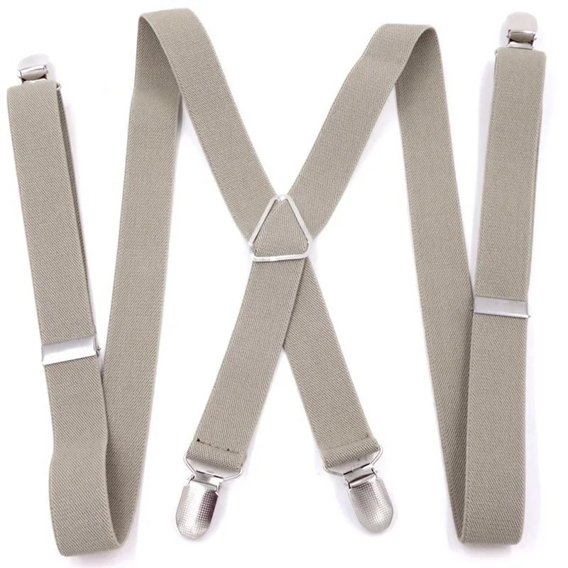 Heavy Duty Suspenders for Men – Adjustable 2-Inch Elastic X-Back