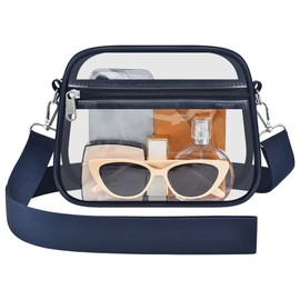 Busiuw Clear Bag for Stadium Events Mini Small Clear Purse Bag for Stadium Events Concert Sport Work(Navy)