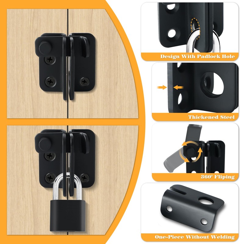Alise Flip Latch Gate Latch Black,Shed Door Latch Barn Door