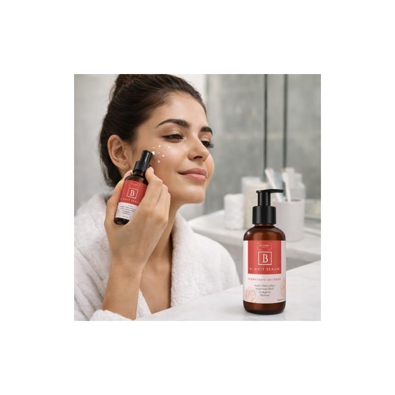 V-HVIT SERUM ANTIEDAD HUDRATACION VITAMINAS ACIDO HIALRONICO COLAGENO ELASTINA (500ml)