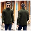 Runcati Men's Turtleneck Pullover Cable Knit Autumn Winter Chunky Knit