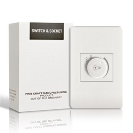 Rotary Dimmer Switch, 110V~265V, Max 200W for LED, CFL, Incandescent, Halogen, Single Pole Dimmer Switch, Wall Plate Included, Matte White