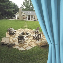 LORDTEX Linen Look Indoor/Outdoor Curtains, 52" W x 95" L, Teal, Set of 2 Panels Waterproof, Privacy, Sun Blocking Textured Grommet Curtains for Patio, Pergola, Porch, Deck, Lanai, and Cabana