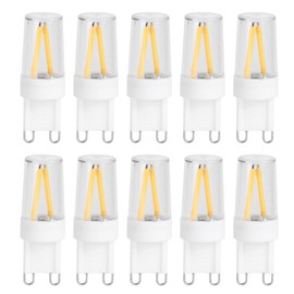 10Pcs G9 Base LED Light Bulbs 1.5W AC110V BiPin Bulb for Chandelier Ceiling Light Wall Lamp