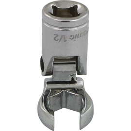 Dynamic Tools D008646 3/8" Drive SAE 1/2" Flex Head with Crow Foot Flare Nut Socket, Chrome Finish