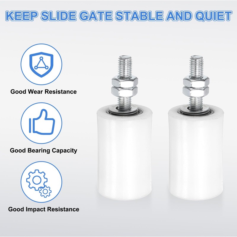 uxcell 8Pcs Slide Gate Guide Roller,1-5/8" Dia x 2-3/8" Length