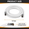 (1 Pack) HeSun 12-FT Ice Maker Supply Line, 1/4" x