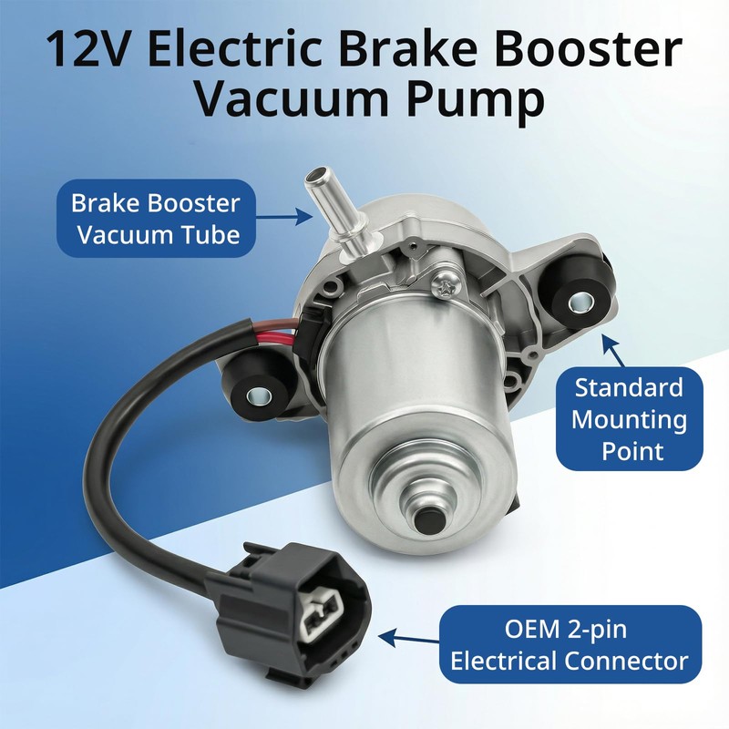 12V Brake Booster Vacuum Pump Kit with Installation Accessories Universal