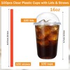 Foxtell 100 Pack Clear Plastic Cups with Dome Lids and