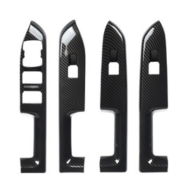 4 Pcs Door Window Control Panel Cover Carbon Fiber Style Glass Lift Button Decoration Sticker for Bronco Sport CX430 4 Door 2021 and Up