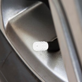 X AUTOHAUX 4pcs Silver Tone Tire Stem Valve Caps Wheel Valve Covers for Car