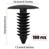 TZMJ 100 Pcs Black Plastic Car Retainer Clips, Round Head