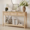 ELYKEN 51.2" Entryway Table with 3 Rattan Drawers, Boho Console