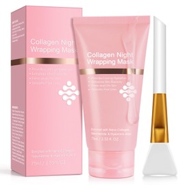 Collagen Night Wrapping Mask, Collagen Wrap Mask for the Night, Collagen Wrap Face Mask for Peel, Reduces Sagging and Dullness, Elasticity and Moisture Supply