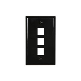 Networx 3 Port Keystone Faceplate - Single Gang - Black
