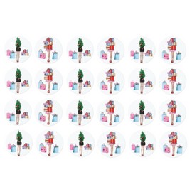 Stationery by Silvia 48 Christmas Fashion Girl Stickers Fashionista Holiday Present Lady Sticker Set