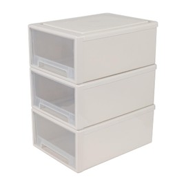Neadas 18 Quart Plastic Compact Stacking Storage Drawers, Stackable Plastic Drawers Organizer, 3 Packs