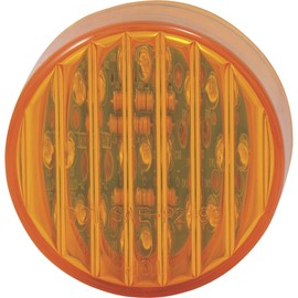 Trux Accessories Ribbed LED Marker Light - 2in. Round, 9 Diodes, Amber, Model Number TLED-2A