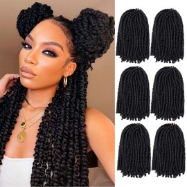 Roktress 6 Pack Spring Twist Crochet Braid Bomb Twist Crochet Hair Braiding Ombre Colors Kanekalon Synthetic Fluffy Hair Extensions Low Temperature Fiber (14inches, 2#)