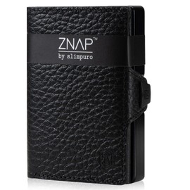 ZNAP® Slim Wallet Kreditkartenetui | Geldbörse Herren | Kartenhalter Geldbeutel Herren | Kartenetui Herren Geldbeutel | Herren Portemonnaie mit RFID Schutz | 12 Karten | Rauchschwarz