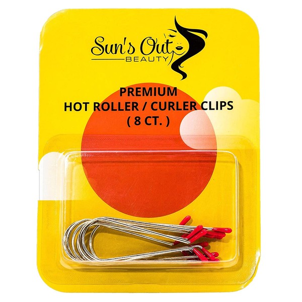 Sun's Out Beauty Premium Hot Roller Clips - Curler Clips - Red Tips (8 count)