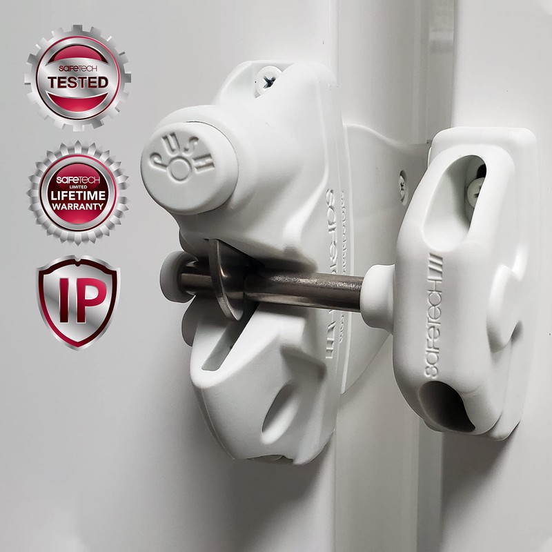 Safetech Hardware Two Sided Gate Latch for 5-inch Post, Wrap