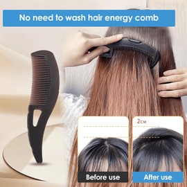 3Pcs Energy Massage Comb,1 Pcs Thickened Crescent Combs, Revolutionary Design of Dandruff Comb, Pressable Scalp Sweep Detoxing Beauty Combs for Removes Scalp Buildup (Brown)