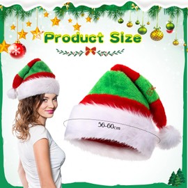Geyoga Christmas Hat Santa Hat for Adults Plush Xmas Hat Thick Santa Claus Christmas Santa Hat for Xmas New Year Festive Party
