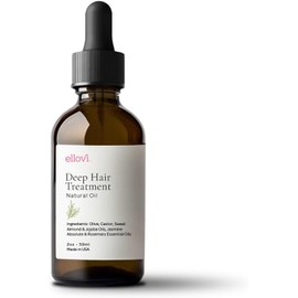 Ellovi Aceite Natural para Tratamiento Capilar Profundo – Reparación Leave-In para Crecimiento e Hidratación – Aceites de Ricino, Jojoba, Almendra y Romero – Vegano, 59 ml