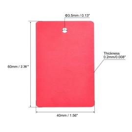 TOP-VIGOR 50Pcs Plastic Shipping Tags, 40x60x0.2mm Waterproof Hang Tags with Eyelet for Product Identification Valve Marking Outdoor Tagging, Red