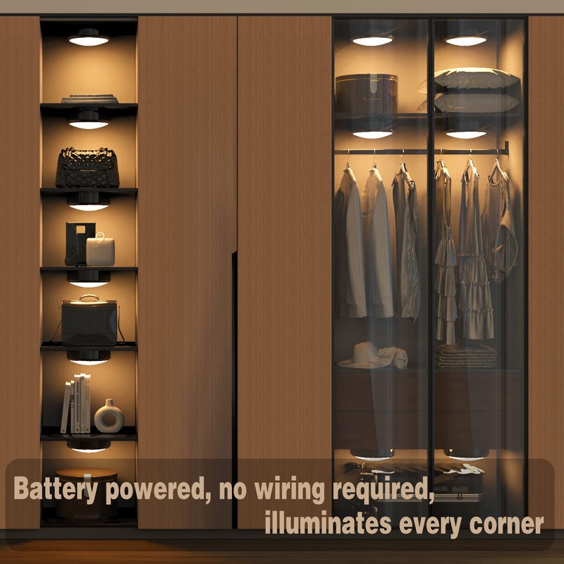 ILYXY LED Puck Lights with Remote, 3 Pack Under Cabinet