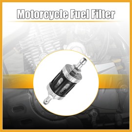 Partuto Black Fuel Filters Engine Inline Gas Fuel Line Filter for Motorbike Replacement