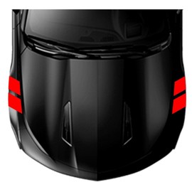 4 Inch Fender Hash Mark Double Bars Racing Stripes Vinyl Decals, Fits Chevy Camaro, Driver Side, Red