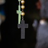 HAOBIN 80 Pieces Wooden Cross Pendants Wooden Cross Beads Cross