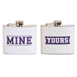 Mine & Yours 5 oz. Stainless Steel Flasks (Set of 2) (Assorted Designs)