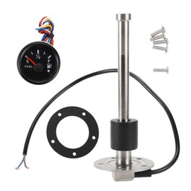 A ABSOPRO Fuel Sending Unit and Gauge Kit 165mm Length Boat Fuel Sending Unit Marine Fuel Sender Unit Metal Black Silver Tone 1 Set 240-33 Ohm