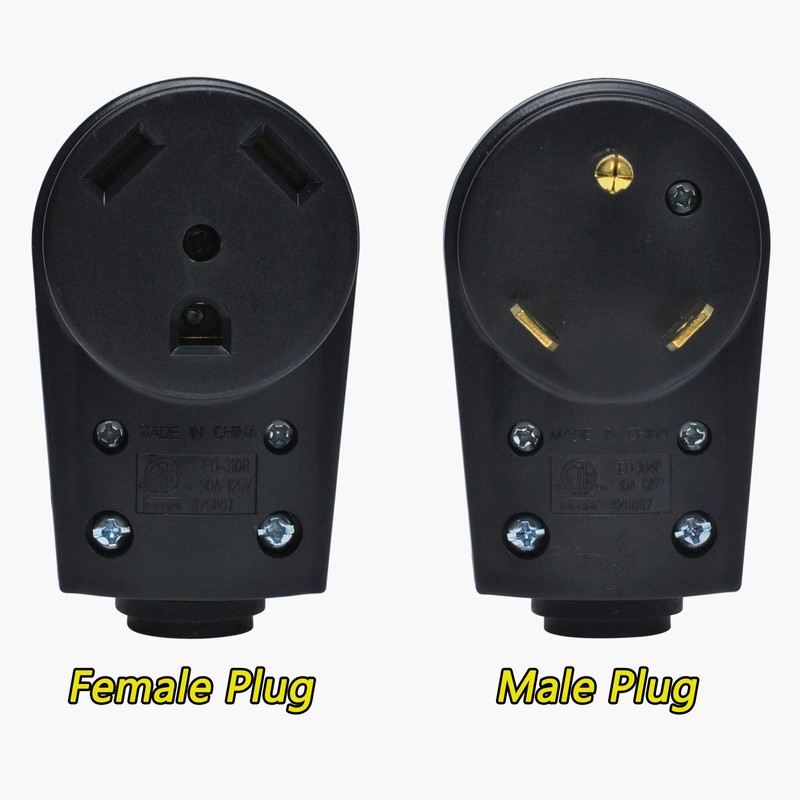 30 Amp RV Plug Set, Male & Female 30A/125V Replacement