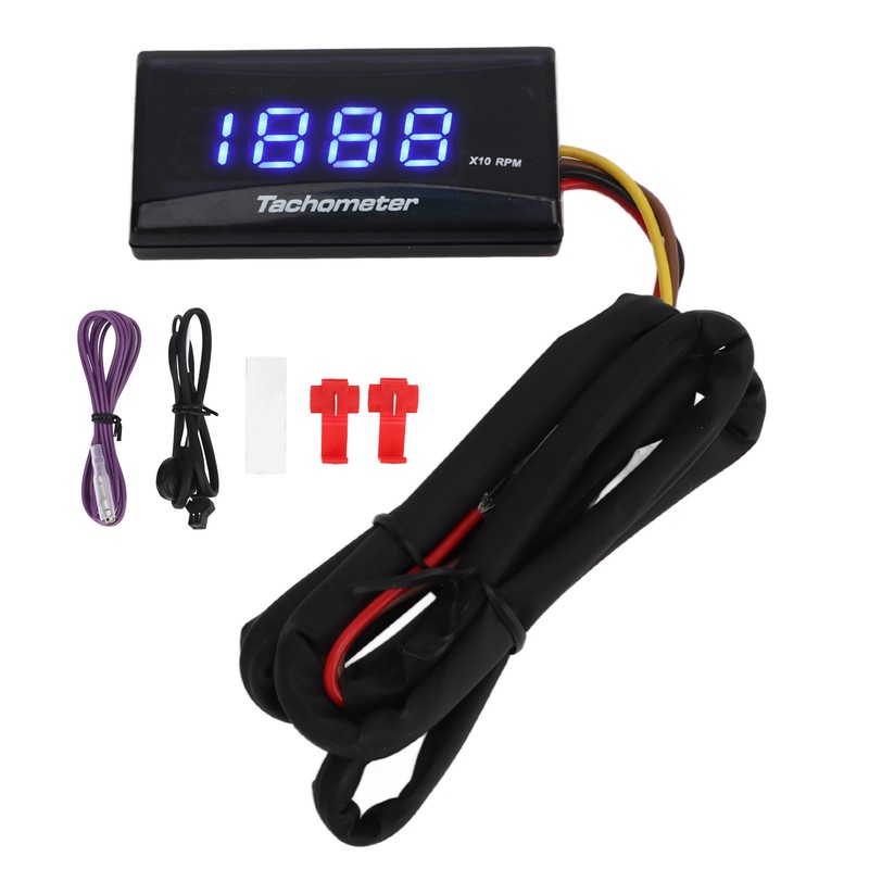 Motorcycle Tachometer DC 12V Ultra Thin LCD Waterproof Backlight for
