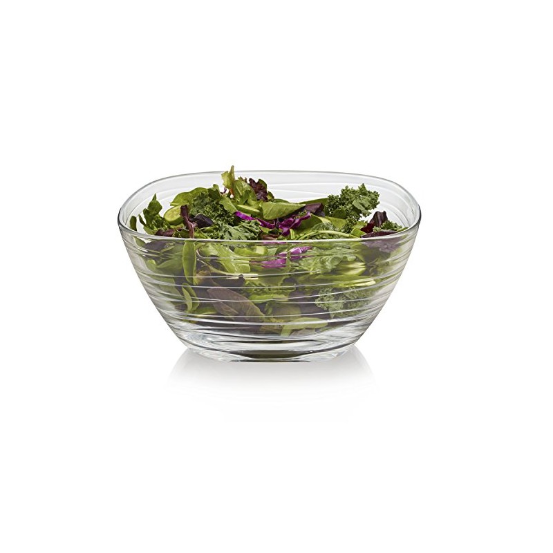 Libbey Aviva Waves 1-Piece Bowl Set, Clear