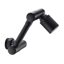 BAGNOLUX Brass 1080° Swivel Black Faucet Extender for Bathroom Sink, 2 Modes Rotating Faucet Extension Spout, Universal Splash Tap Aerator Attachment Adapter for kitchen Sink, Robotic Arm Water