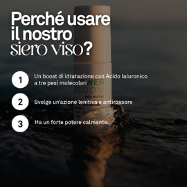 Flower Bloom, Deep Hydration Serum, Gesichtsserum auf Hanfbasis mit Hyaluronsäure und drei Molekulargewichten feuchtigkeitsspendend und beruhigend, hergestellt in Italien, 30 ml