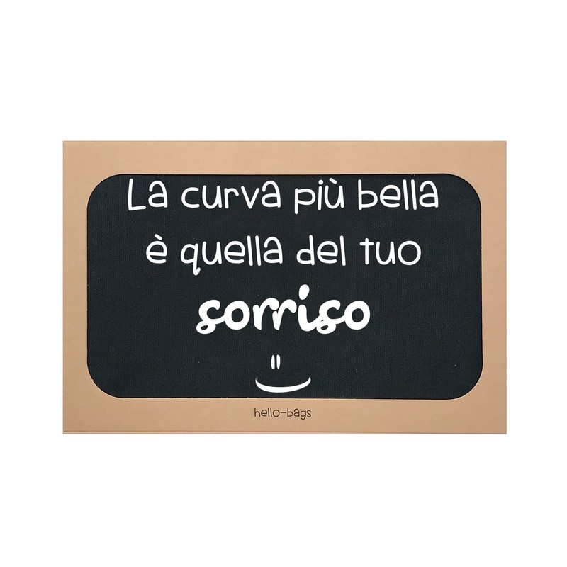 Hello-Bags. Necessaire/pochette. Esterno: 100% cotone. Con cerniera interna e fodera.