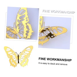 Operitacx 3 Sätze Fensteraufkleber Aus Papier Wohnkultur Schmetterling Amme Klein Wandaufkleber Für Schlafzimmer Wandtattoos Wände Abziehbilder Golden 24 Stück * 3