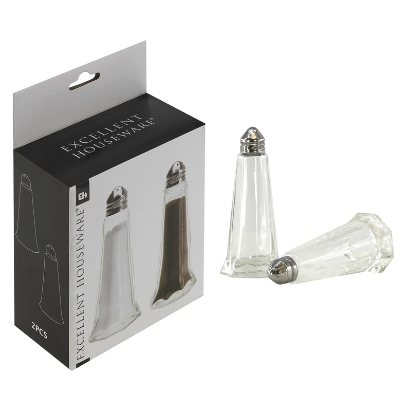 Pack of 12 Pots Classic Style Glass Salt and Pepper